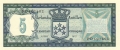 Netherlands Antilles 5 Gulden,  1. 6.1972